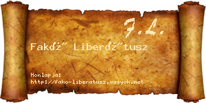 Fakó Liberátusz névjegykártya
